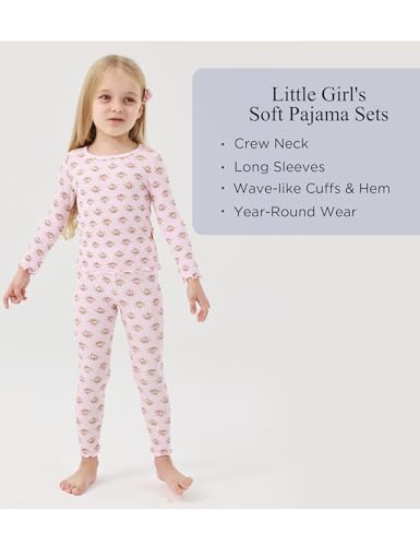Bamboo Viscose Girls' Sleepwear Toddler Long Sleeve 2 Pieces Girls' Pajama Sets2