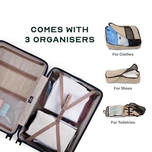 Image of Assembly 24-Inch Trolley Bag Medium Size with 8 Wheels & TSA Lock, Polycarbonate Hard Shell Check in Luggage Trolley for Weekend & Business Travel Trips, Blue