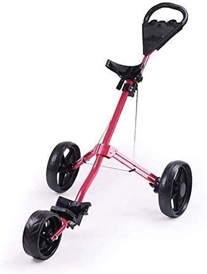 Golf Push Cart Golf Trolley Golf Push Cart,3 Wheels Foldable Golf Club Push Pull Cart Trolley Golf Pull Cart Folding Frame Lightweight Durable Practical Design (Color : A)