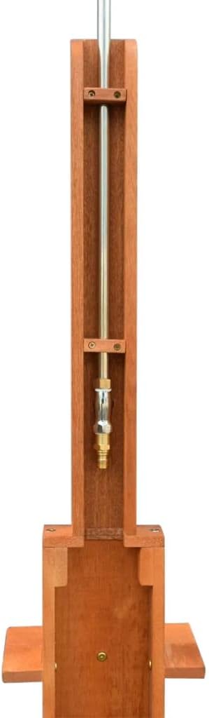 SKM Outdoor Shower 82.7"x27.6" x27.6", Portable Outdoor Shower, Outside Shower Solid Eucalyptus Wood Brown and Silvery