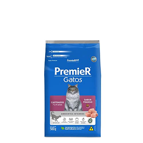 PremieR Pet Ambientes Internos Ração Seca para Gatos Castrados 7 a 11 Anos Sabor Frango 7,5kg