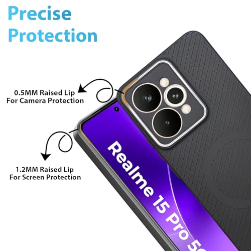 Image of LIRAMARK Rugged Carbon Fibre TPU Armor Silicone Back Cover Case for Realme 15 (5G)