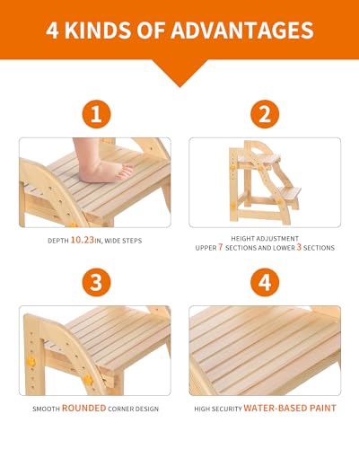 Aimoado AIMOADO-002 Wooden Step Stool For Kids thumb #3