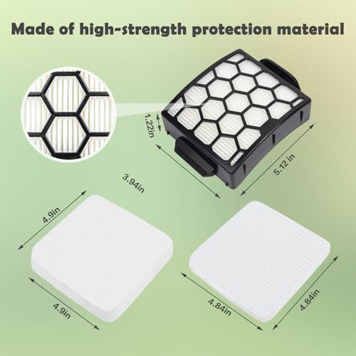 Image of Filter Replacement for Shark LA300 LA301 LA322 LA351 LA500 LA502 LA555 LA360 LA362 LA401 LA455 LA702 Rotator Lift-Away ADV DuoClean PowerFins Upright Vacuum, Part XFFK320 & XHF320 2 HEPA 4 Foam