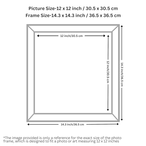 Image of Handmade Wooden Rectangular Photo Frame, 12 x 12 inch Display for Artworks, Pictures and Photos of Your Loved Ones, Best for Home, Office, Wall Decor, Living Room, Bedroom, Pink Robin