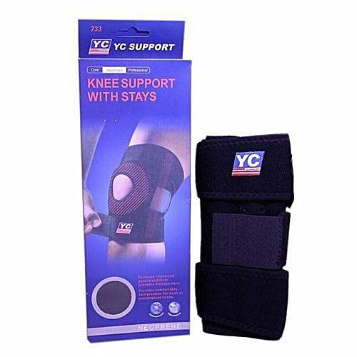 ACM Adjustable YC Knee Cap Support Brace Pair for Sports, Gym, Running, Arthritis, Joint Pain Relief, and Protection for Men and Women (Black)