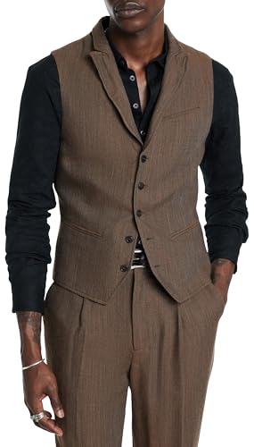 John Varvatos Chaleco Woodward para hombre de color negro texturizado