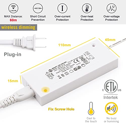 Image of VST Under Cabinet Mini Panel Lighting 6PCS 3.94inch 12V 2.5W(Total 15W) with Wireless Dimmer Switch, Surface Mount Puck Light for Kitchen Van Truck Car Galley Downlight (Round White 4000K)