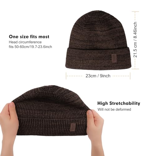 Image of Wmcaps Winter Beanie for Men Women, Fleece Lined Beanie Soft Warm Knit Hat Ski Stocking Cuffed Cap