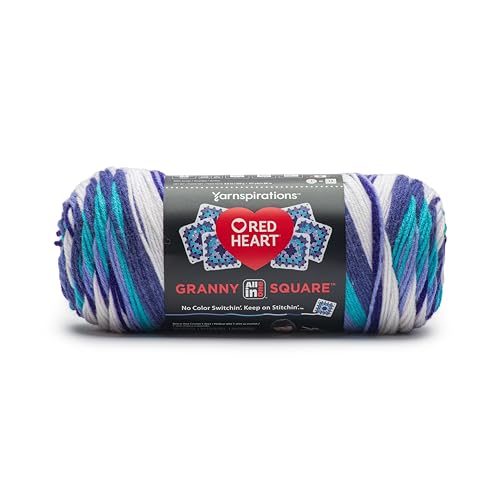 Red Heart All in One Granny Square Soft White, Amethyst Yarn, 3 Pack of 250g/8.8oz, 100% Acrylic, #4 Worsted (Medium) - Image 2