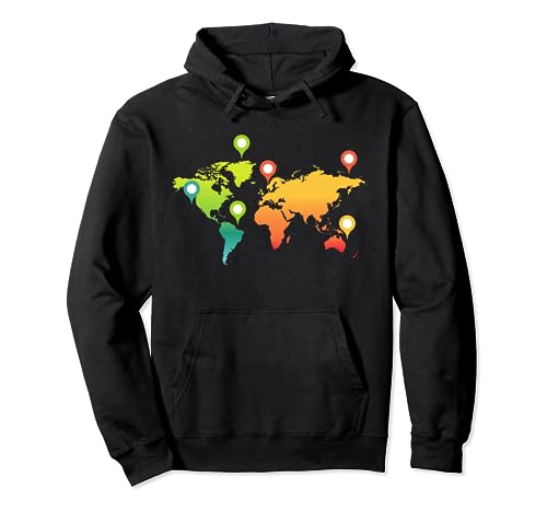 Explora el mundo con estilo: camiseta Maps Adventure para viajeros Sudadera con Capucha
