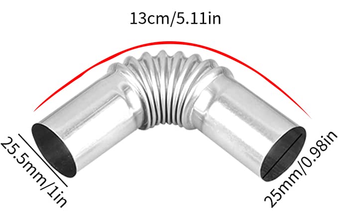 90 Coudes 15cm 60cm 120cm 25mm Avec Pinces Tuyau D'échappement Connecteur Coudé Pour Pièces De Chauffage De Voiture Eberspacher Webasto Chauffage De Bateau