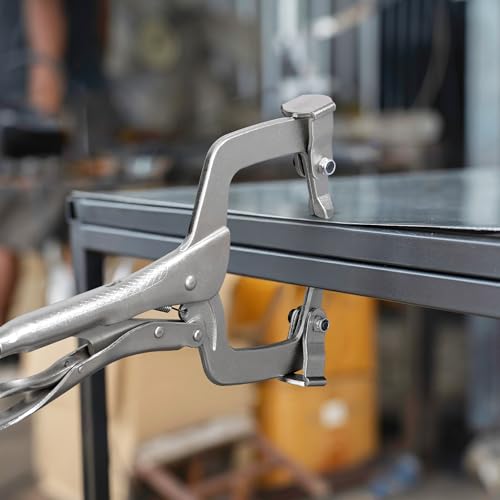 Image of MAXPOWER 11-Inch C Clamp Locking Pliers Set, Flexible Jaws Change with Pads or Regular Tips