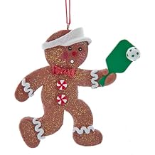 Kurt Adler Res Gingrbread Man Pickleball Ornament