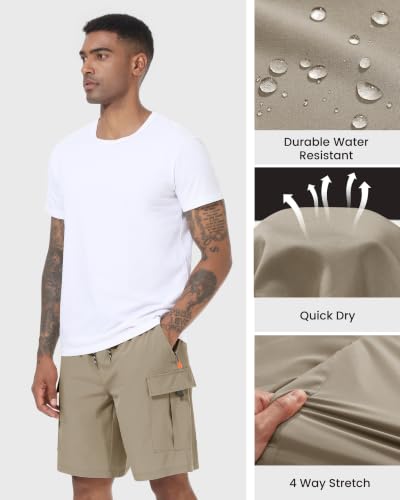 Image of Men's Cargo Shorts Quick Dry Lightweight Stretch Hiking Shorts for Men with 5 Pockets No Lining
