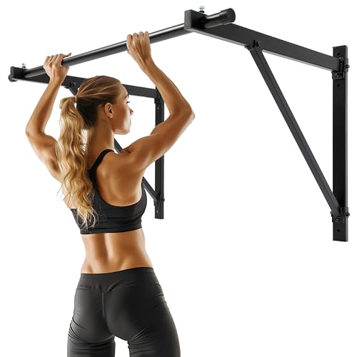 ECOTRIC-46-Wall-Mounted-Pull-Up-Bar-Chin-up-Bar-Doorway-Exercise-Bar ECOTRIC 46'' Wall Mounted Pull Up Bar Chin up Bar Doorway Exercise Bar - Image 1