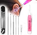 JustLatest Ear Wax Cleaner 6Pcs + LED Ear Cleaner, Ear Cleaning Tool, Ear Wax Remover Tool Kit, Ear Buds, Ear Cleaner Tool, Ear Wax Removal