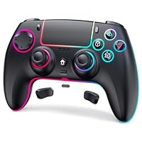 AFMVV Wireless Controller for PS5 with RGB LED,TURBO, Dual Vibration, 6 Axis Gyro Sensor, Touchpad, Ergonomic for Playstation 5 Controller, Compatible with PlayStation 5/PC/Mac/ios/Android/Steam