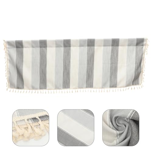 Cortina para ventana pequeña que deja pasar la luz: visillo de lino gris para cocina y baño 5