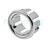 KNOPPO® Waschbecken Überlauf Abdeckung, Überlaufblende - Ring (in 6 verschiedene Design-Modelle) chrom