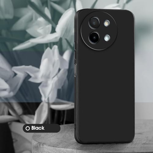 Image of Back Cover for Vivo Y38 5G / Y58 5G | Full Camera Protection | Premium Liquid Silicon Case | Flexible Bumper Case for Vivo Y38 5G / Y58 5G (Black)