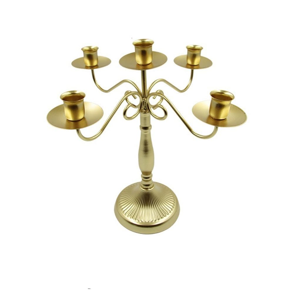 HTTGDGDH European Home Retro Romantic Multi-Head Candlestick Ornament,D-Size