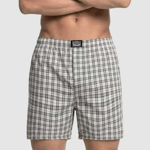 Image of Levi's 024 Boxer Shorts for Men | 100% Poplin Cotton | Checked Men's Boxers | Durable & Breathable | Smooth Hand-Feel | Inner Elastic Waistband | Functional Fly | Relaxed Leg Opening | Pack of 1