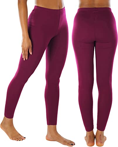 Image of ToBeInStyle Women's Skinny Fit Cotton Full Length Leggings Tights - Regular and Plus Sizes