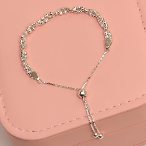 LeCalla 925 Sterling Silver Bracelets for Women | Italian Handmade Adjustable Bolo Link Chain Bracelets | Women's Sliding Bolo Bracelets3