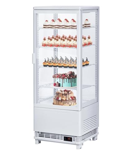 Image of Commercial Display Refrigerator 3.4 Cu ft, Countertop Refrigerated Display Case with LED Lighting for Bakery, Cafe,