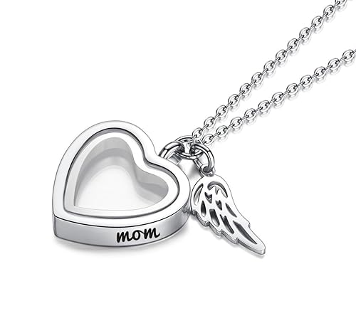 Collier urne funéraire cendres maman pendentif commémoratif de deuil
