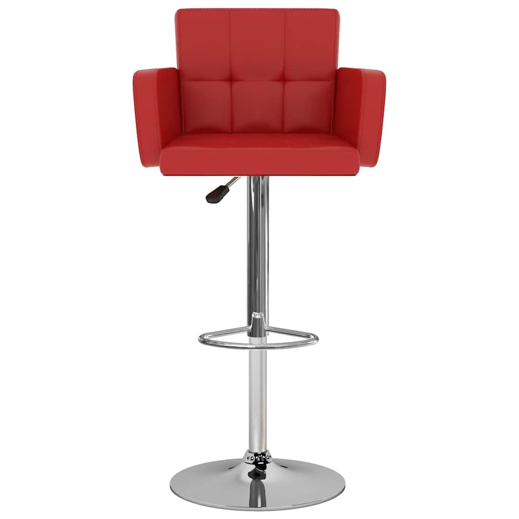 Juego de 2 taburetes de bar de piel sintética, altura regulable, giratorio, con muelle de gas, estructura de acero cromado, reposapiés y respaldo para cocina, comedor, bar