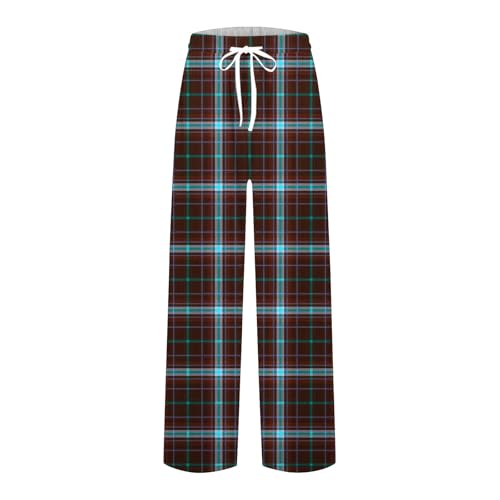 Cambkatl Men's Plaid Lounge Pants Elastic Waist Drawstring Comfort Pajamas Bottoms Casual Joggers Sweatpants with Pockets4