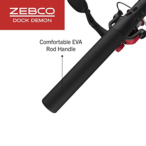 Image of Zebco Dock Demon Spinning Reel or Spincast Reel and Fishing Rod Combo, 30-Inch Durable Fiberglass Rod, QuickSet Anti-Reverse Fishing Reel