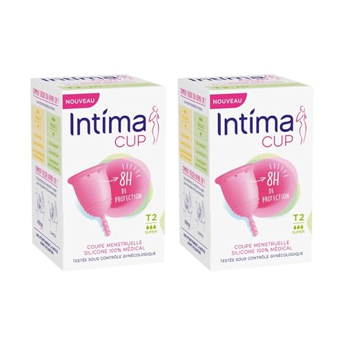 2x Intima Cup Menstruationstasse Größe Super T2 Riesiger Fluss 8 Stunden Schutz
