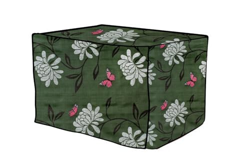 Image of The Furnishing Tree microwave oven cover compatible for IFB 23 Liters Convection 23BC4, Waterproof, Dustproof, Wipeable, Cover Size In CM: (50.8x43.2x35.6), Petals Pattern Green