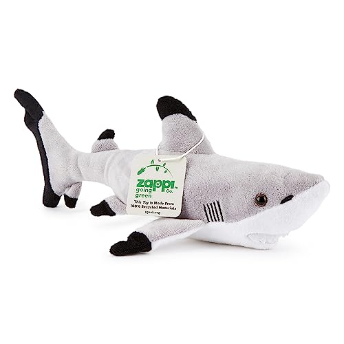Zappi Co 100% Recycled Plush Black Tipped Shark Toy (30cm Length) Stuffed Soft Cuddly Eco Friendly animals Collection For New Born Child First kid - Image 3