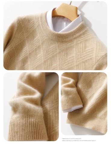 Hamthuit Men Round Neck Sweater Men's Slim Fit Long Sleeve Sweater Knitted Warm Sweater Casual Thick Knitwear Sweater3