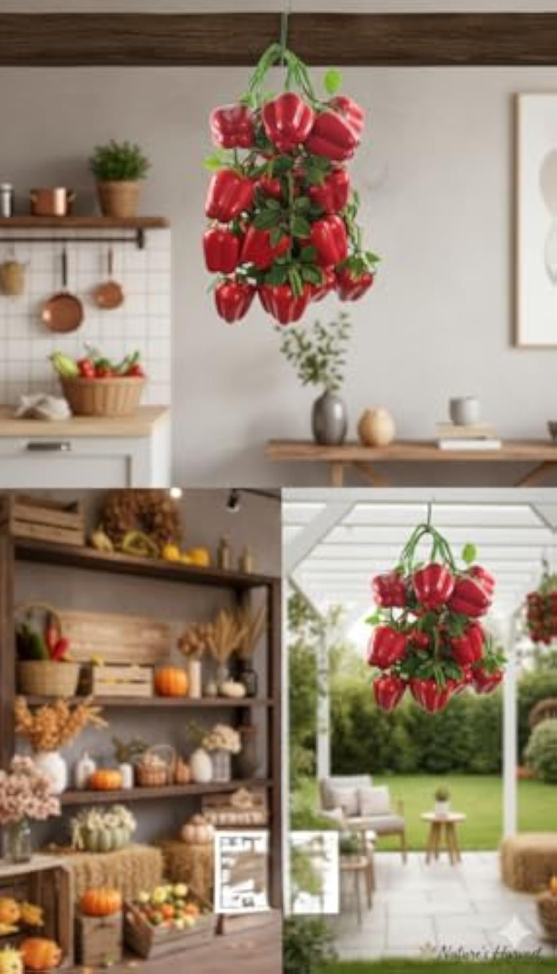 Artificial Hanging Capsicum String for Kitchen Wall Decor