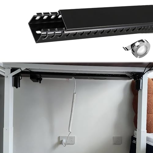 AMUFJJ Cable Management Box Under Desk, Large Capacity Wire Tidy/Cord Hider Kit White Black Gray for Office/Meeting Room/School, Holds 5 9 14 30 47 Cables(Black,1x1in/25x25mm) miniatura 1