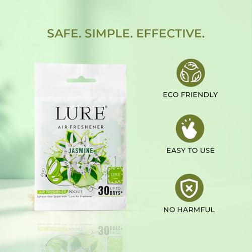 Image of LURE Gel Pocket Air Freshener For Bathroom, Toilet, Home | Germ Protection | Last Upto 30 Days - Jasmine 10 Gm (Pack Of 6)