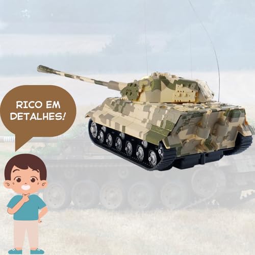 Brinquedo Carrinho Tanque de Guerra Militar Controle Remoto (Colorido)