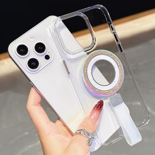 Coque iPhone 15 transparente pailletée avec sangle pour sorties - 4