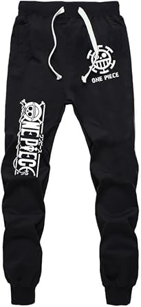 Anime Sweatpants Joggers Elastic Waist Pants Women Men Cosplay Costume Sport Jersey Trousers with Pockets, Black/3, XL
