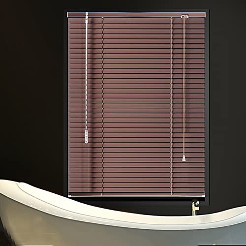 Persianas venecianas de aluminio marrón opacas para oscurecer el hogar 4