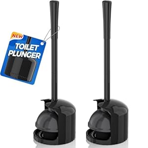 Trenti 203plunger WC-Saugglocke mit Halter (2, Schwarz)