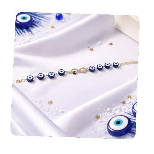 Image of CraftVatika Evil Eye Blue Bracelet for Women Daily Use, Infinity Shape Cubic Zirconia Diamond Bracelet for Women Jewelry for Gift, Adjustable Charm Bracelet Aesthetic Accessories Jewellery friendship
