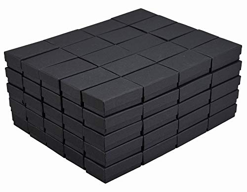 JPB Matte Black Cotton Filled Jewelry Box #21 (Case of 100) 2.5 inches