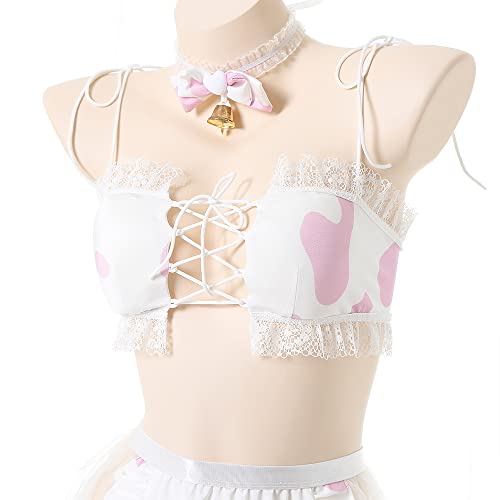 Temptshow Ladies cosplay cow stockings suit pajamas Japanese cute maid sexy costume (maid2) - Image 6