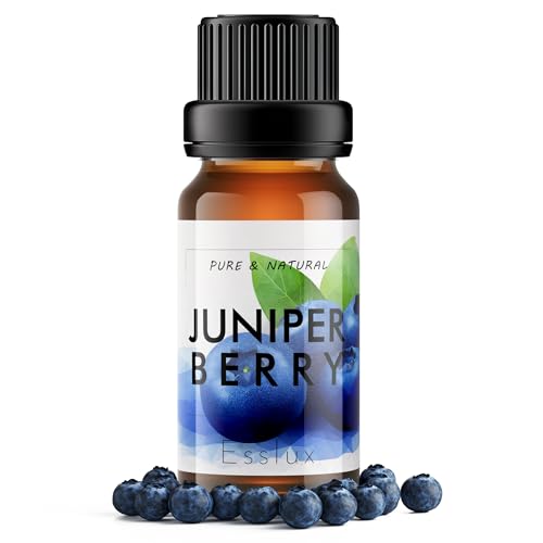 Image of Esslux Juniper Berry Essential Oils - 100% Pure, Undiluted, Therapeutic Grade Juniper Berry Oil - Perfect for Aromatherapy, Peaceful Sleep & Calm Mind & Healthier Skin - Use on Skin - 15 ML